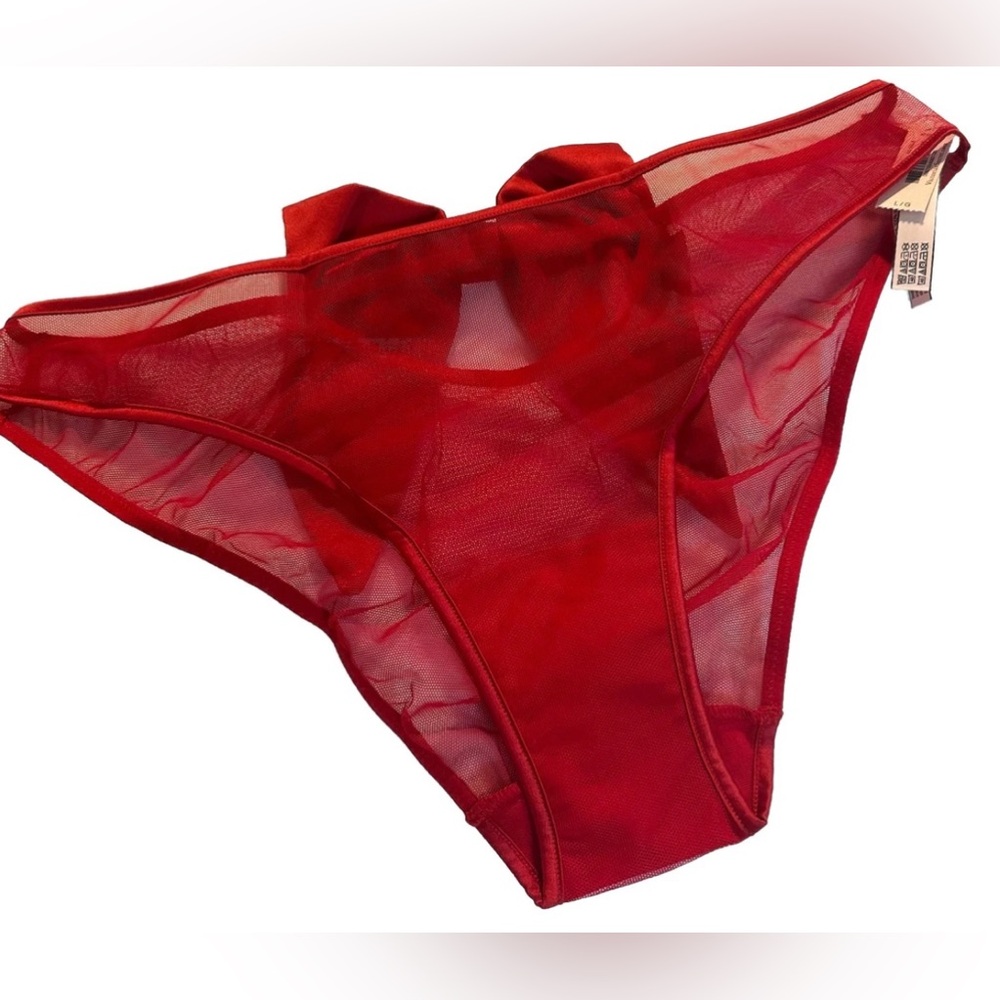 Victoria’s Secret Dream Angels Red Sheer Mesh Cheekini Panty